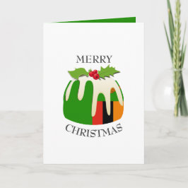 ZAMBIA FLAG | Festive Plum Pudding | Kerstmis Feestdagen Kaart