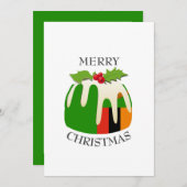 ZAMBIA FLAG | Festive Plum Pudding | Kerstmis Feestdagenkaart (Voorkant / Achterkant)
