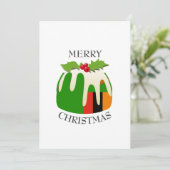 ZAMBIA FLAG | Festive Plum Pudding | Kerstmis Feestdagenkaart (Staand voorkant)
