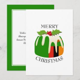 ZAMBIA FLAG | Festive Plum Pudding | Kerstmis Feestdagenkaart