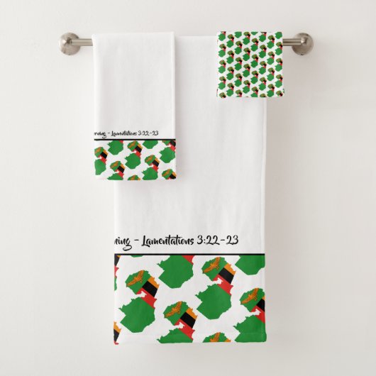 ZAMBIA FLAG Gepersonaliseerd Scripts Stijlvol Zamb Bad Handdoek (Insitu)