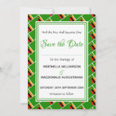 ZAMBIA FLAG Gepersonaliseerd Scripts Stijlvol Zamb Save The Date (Voorkant)