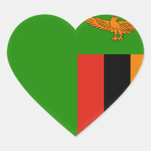 Zambia Flag Hart Sticker