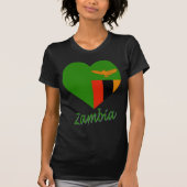 Zambia Flag Heart T-shirt (Voorkant)