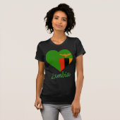 Zambia Flag Heart T-shirt (Voorkant volledig)