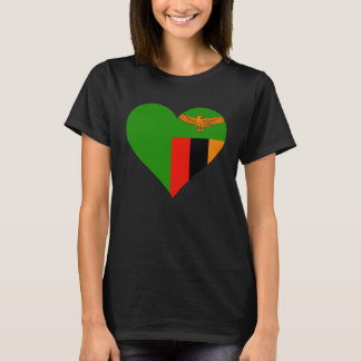 Zambia Flag Heart Zambia  Love Zambia T-shirt