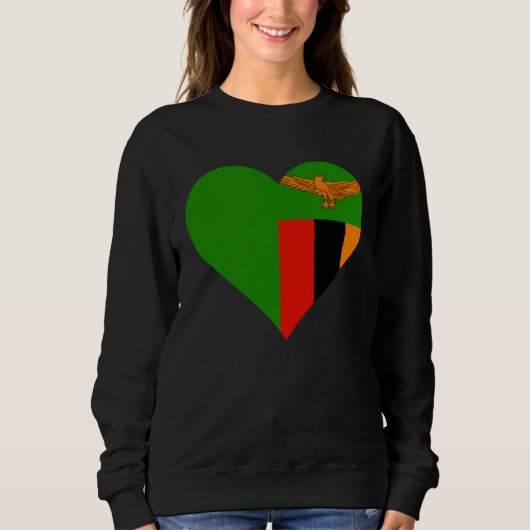 Zambia Flag Heart Zambia Love Zambia Trui (Voorkant)