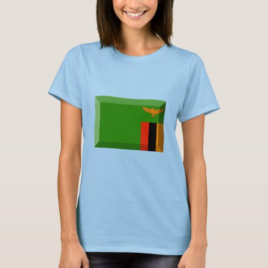 Zambia Flag Jewel T-shirt (Voorkant)