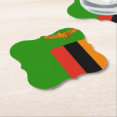 Zambia Flag Kartonnen Onderzetters (Gekanteld)