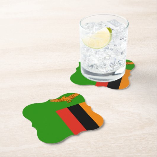 Zambia Flag Kartonnen Onderzetters (Insitu)