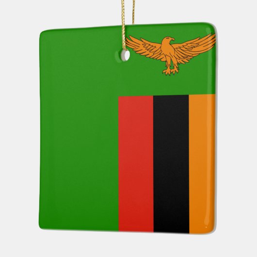 Zambia Flag Keramisch Ornament (Links)