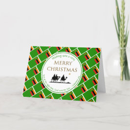 ZAMBIA FLAG Kerstmis ZAMBIAN DrieWEGMannen Feestdagen Kaart