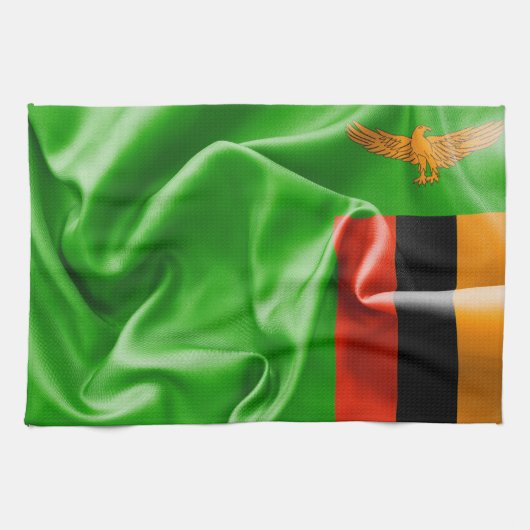 Zambia Flag Kitchen Towel Theedoek (Horizontaal)