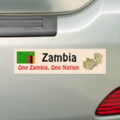 Zambia Flag + Map Bumpersticker (Op auto)