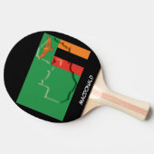 ZAMBIA FLAG & MAP Persoonlijke ZWART Tafeltennisbatje (Zijkant)