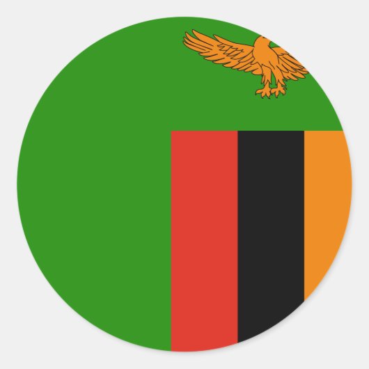Zambia Flag Ronde Sticker (Voorkant)