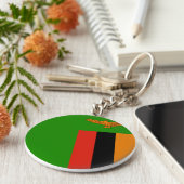 Zambia Flag Sleutelhanger (Zijkant)