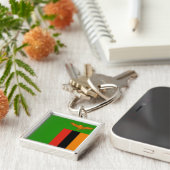 Zambia Flag Sleutelhanger (Zijkant)