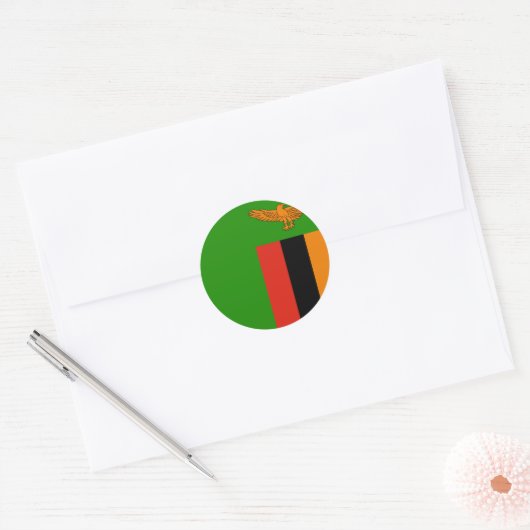 Zambia Flag Sticker (Envelop)