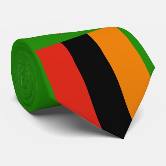 Zambia Flag Stropdas (Opgerold)