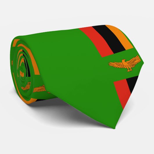 Zambia Flag Stropdas (Opgerold)