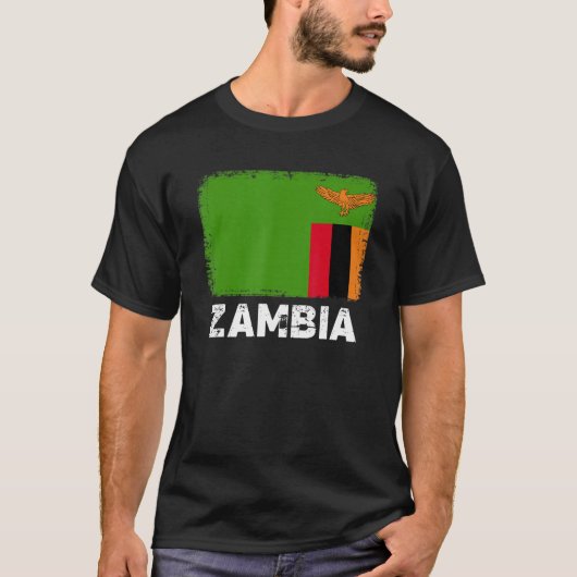 Zambia Flag   Support Zambian People Women Men   T-shirt (Voorkant)