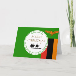 ZAMBIA FLAG Three Wise Mannen Scripts Kerstmis Feestdagen Kaart