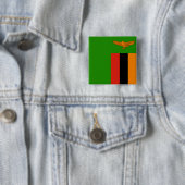 Zambia Flag Vierkante Button 5,1 Cm (In situ)