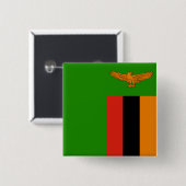 Zambia Flag Vierkante Button 5,1 Cm (Voorkant /achterkant)