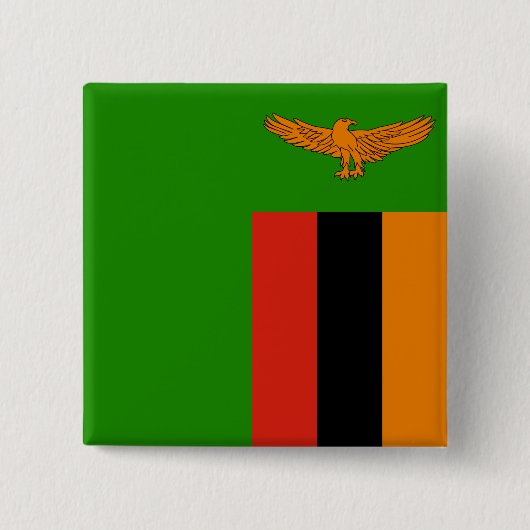 Zambia Flag Vierkante Button 5,1 Cm (Voorkant)