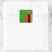 Zambia Flag Vierkante Sticker (Tas)