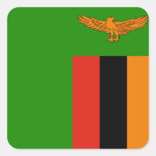 Zambia Flag Vierkante Sticker
