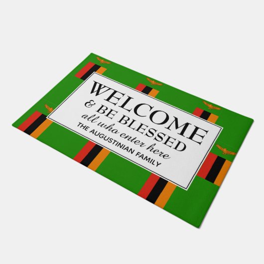 ZAMBIA FLAG | Welkom Deurmat (Schuin)