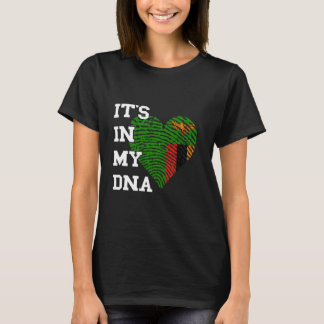 Zambia Het Zit In Mijn DNA Hart Zambiaanse Trots Z T-shirt