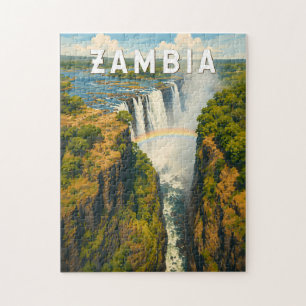 Zambia Illustratie Reis Kunst Vintage Legpuzzel