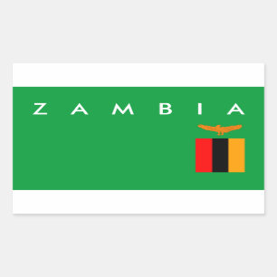 zambia land vlag land symbool naam rechthoekige sticker