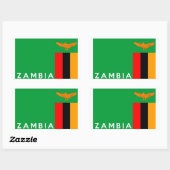Zambia Land Vlaggen Tekst Naam Rechthoekige Sticker (Vel)