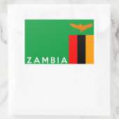 Zambia Land Vlaggen Tekst Naam Rechthoekige Sticker (Tas)
