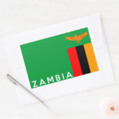 Zambia Land Vlaggen Tekst Naam Rechthoekige Sticker (Envelop)