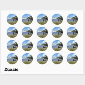 Zambia, landschapsfoto ronde sticker (Vel)