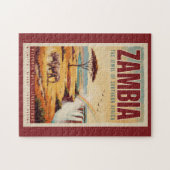 Zambia Landschapsillustratie Reis Kunst Vintage Legpuzzel (Horizontaal)
