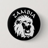 Zambia Lion Ronde Button 5,7 Cm (Voorkant)