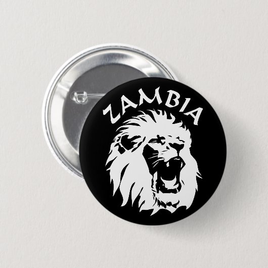 Zambia Lion Ronde Button 5,7 Cm (Voorkant /achterkant)