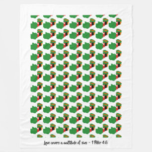 ZAMBIA MAP Christelijk Bedspreide Hoesje Throw Fleece Deken