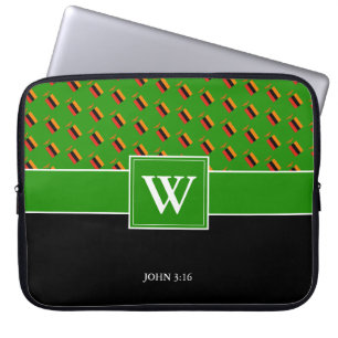 ZAMBIA Monogram Christelijk JOHN 3:16-laptop Laptop Sleeve
