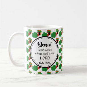 ZAMBIA Monogram Gezegende Natie Christelijke Gesch Koffiemok