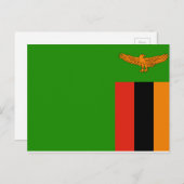 Zambia Nationale Wereldvlag Briefkaart (Voorkant / Achterkant)