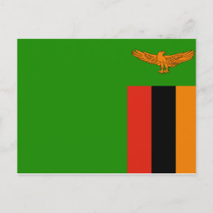 Zambia Nationale Wereldvlag Briefkaart