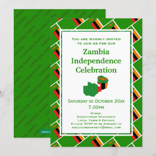 ZAMBIA ONAFHANKELIJKE CELEBRATIE Zambiaanse vlag Kaart
