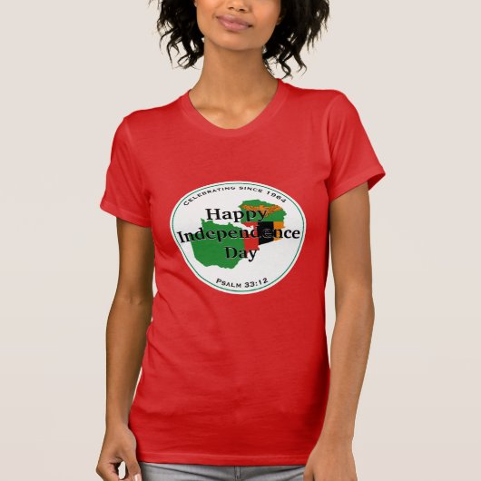 ZAMBIA ONAFHANKELIJKHEID Zambiaanse vlag ROOD T-shirt (Voorkant)